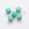 Natuurlijke blauw-groene kwarts kubus kralen voor DIY handgemaakte sieraden 10mm - Vierkante Stijl (JDXFK24-75) / 1 Stuk (9-10mm) / Natuurlijke Groene Aardbeienkwarts