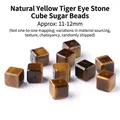 Natuurlijke gele tijgeroog steen kubus losse kralen 11-12mm voor DIY handgemaakte sieraden - Vierkante Stijl (JDXFK24-75) / 1 Stuk (11-12mm) / Natuurlijk Geel Tijgeroog
