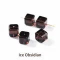 Natuurlijke ijs-obsidiaan vierkante kralen voor DIY sieraden armbanden en kettingen - Vierkante Stijl (JDXFK24-75) / 1 Stuk (12mm) / Natuurlijke Ijs-obsidiaan