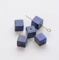 Natuurlijke blauwe kubusvormige lapis lazuli stijl edelsteenkralen voor DIY sieraden - Suikerklontje vorm / 9-10mm (1 Stuk) / Donkerblauw