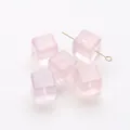 Doorschijnende roze vierkante kristallen kralen voor het maken van DIY-sieraden crafts - Suikerklontje vorm / 9-10mm (1 Stuk) / Lichtroze