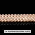 Premium 7A grade champagne South Sea shell pearls loose beads for DIY jewelry making - 4mm (Approx 90pcs) / 7A Pink Shell Pearl