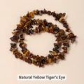 Natürliche gelbe Tigerauge-Kristall-Splitterperlen für DIY-Schmuckherstellung Zubehör - Natürliche Gelbe Tigerauge-Splitter / 5-8mm ca. 122 Stück, Länge ca. 40cm pro Strang