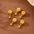 Squisiti ciondoli a fiore di prugna in lega placcata oro 18k per creazione gioielli - Goccia a Doppio Fiore / Confezione da 10