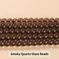 Polished smoky brown translucent glass beads for DIY jewelry making and craft projects - 6mm / 60Pcs Set / Smoky Brown Glass Beads
