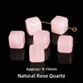 Approx 9-10mm natural rose quartz cubic loose beads for DIY jewelry making - Natural Rose Quartz Cube