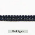 Natürliche polierte schwarze Onyx-Rundperlen für DIY-Schmuckherstellung und Zubehör - Natürlicher schwarzer Onyx / 2mm (Ca. 180 Perlen)