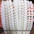 Opal white round glass beads for DIY jewelry making accessories and loose bead designs - 6mm / 60Pcs Set / Opaline Glass Beads