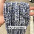 2mm natural blue spot stone rondelle abacus beads for DIY necklace bracelet making - Approx 4x2mm 145 Pieces/Pack / Natural Blue Dot Stone