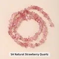5A natuurlijke roze aardbeienkwarts gebroken steenkralen voor DIY-sieraden - 5A Natuurlijke Aardbeienkwarts Split / 5-8mm ca. 122 stuks, lengte ca. 40cm per streng