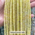 High quality strands of 2mm natural lemon jade abacus beads for DIY jewelry bracelet making - Abacus Beads / Approx 4x2mm 145 Pieces/Pack / Natural Lemon Jade