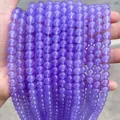 Perles rondes en calcédoine lavande naturelle pour la création d'accessoires de bijoux DIY - 6mm (env. 60pcs) / Lavande