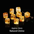 Natural citrine sugar cube beads for DIY jewelry making, 8mm size - Sugar Cube Shape / Approximately 8mm / Natural Yellow Tower Crystal