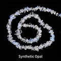 Synthetische opaal splitkralen voor DIY sieraden maken met een blauwwitte glansafwerking - Synthetische Opaal Split / 5-8mm ca. 122 stuks, lengte ca. 40cm per streng