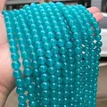 Perles rondes en calcédoine bleu aqua translucide naturel pour la fabrication de bracelets - 6mm (env. 60pcs) / Multicolore