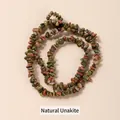 Natuurlijke Unakiet onregelmatige stenen chip kralenstreng voor DIY sieraden maken - Natuurlijke Unakiet Chips / 5-8mm ca. 122 stuks, lengte ca. 40cm per streng