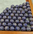 Perle di incenso screziate viola e blu per la creazione di gioielli braccialetti fai-da-te - 8mm / Stile Porcellana Blu e Bianca (Perla Singola) / Ciano Oro