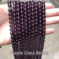 High-quality round purple glass beads for DIY jewelry making and handmade craft projects - 6mm / 60Pcs Set / Purple