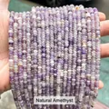 Natural purple amethyst abacus shaped loose beads 2mm for DIY handmade jewelry crafting - Approx 4x2mm 145 Pieces/Pack / Natural Amethyst