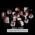 Natural red phantom quartz cube beads for jewelry making 8-9mm - Cube - Small / 8-9MM / 7A Natural Red Phantom Quartz