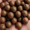 Perline sfuse di incenso alle erbe marroni fatte a mano con trama per gioielli fai da te - 8mm / Stile Angelica Regolatrice del Sangue (Perla Singola) / Marrone scuro