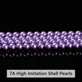 High luster 7A grade purple shell pearl loose beads for DIY jewelry making crafts - 4mm (Approx 90pcs) / 7A Dark Purple