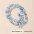 Natuurlijke lichtblauwe aquamarijn kristallen chip kralen voor DIY sieraden maken - Natuurlijke Aquamarijn Split (Licht Gewaxt) / 5-8mm ca. 122 stuks, lengte ca. 40cm per streng