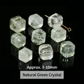 Natural green crystal cube loose beads for DIY handmade jewelry making 7-10mm - Natural Green Crystal Cube