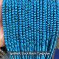 2mm synthetic blue turquoise abacus spacer beads for DIY jewelry making accessories - Abacus Beads / Approx 4x2mm 145 Pieces/Pack / Synthetic Black Vein Blue Turquoise