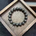 Bracciale artigianale cinese con grani di incenso in legno scuro per meditazione - 8mm / Nero della Fortuna (Perla Singola)