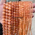 Polierte orange Katzenauge-Rundperlen für DIY-Schmuckherstellung und Bastelprojekte - 4mm 90 Stück/Packung / Orangerot Nr. 4