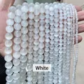 Perles de pierre œil de chat rondes blanches pour la création de bijoux DIY chic - 4mm 90 Pièces/Paquet / Pierre Œil de Chat Blanche N° 5