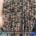 Natural rhodonite abacus beads with black veined patterns for DIY jewelry - Abacus Beads / Approx 4x2mm 145 Pieces/Pack / Natural Rhodonite