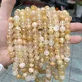 Φυσικές κίτρινες χάντρες Xiuyu jade 6mm για DIY βραχιόλια και κατασκευή κοσμημάτων - 4mm (περίπου 90 τεμάχια) / Βελτιστοποιημένος νεφρίτης Huanglong
