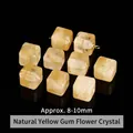 Premium natural yellow hematoid quartz cube beads for DIY jewelry making, 8-10mm size - Natural Yellow Geltite Crystal 8-10mm