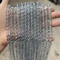 Transparent light blue round glass beads strings for DIY jewelry making supplies - 6mm / 60Pcs Set / Light Blue