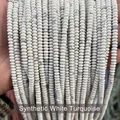 Handmade 2mm synthetic white turquoise abacus spacer beads for DIY jewelry making - Abacus Beads / Approx 4x2mm 145 Pieces/Pack / Synthetic White Turquoise