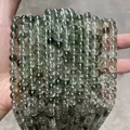 Translucent forest green glass round beads for DIY jewelry making accessories 4-14mm - 6mm / 60Pcs Set / Green Ghost Quartz