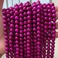 Perles rondes en calcédoine magenta naturel pour la fabrication de bijoux faits main - 6mm environ 60pcs / Calcédoine Violette Optimisée