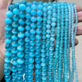 Perles rondes en œil de chat bleu lac clair pour projets de création de bijoux DIY - 4mm 90 Pièces/Paquet / Bleu Lac Clair Œil de Chat N° 9