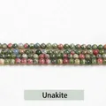 Natuurlijke unakiet stenen kralen voor sieraden, 2mm en 3mm kleine ronde losse kralen - Unakiet / 3mm (ongeveer 108 kralen)