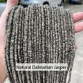 Natural dalmatian jasper abacus beads 2mm for DIY jewelry making - Abacus Beads / Approx 4x2mm 145 Pieces/Pack / Natural Dalmatian Stone