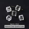 Natural white crystal sugar cube beads 10mm loose stones for DIY jewelry making accessories - Natural White Crystal Cube - Medium