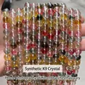 Colorful synthetic K9 crystal glass round loose beads for DIY jewelry making. - 6mm / 60Pcs Set / Colorful