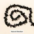 Hoogwaardige natuurlijke zwarte obsidiaan chip kralen voor DIY handgemaakte sieraden. - Natuurlijke zwarte obsidiaan split / 5-8mm ca. 122 stuks, lengte ca. 40cm per streng