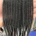 Premium 2mm natural black stone abacus loose beads for DIY jewelry bracelet making - Approx 4x2mm 145 Pieces/Pack / Natural Black Stone