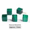 Natural green banded malachite cube beads 11mm size for DIY handmade jewelry making - Malachite Style / 11mm / Green Stripes