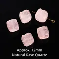 Natural rose quartz cat paw carved loose beads for DIY jewelry making approx 12mm size - Rose Quartz Peony Style / 12mm / Pink