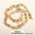 Natuurlijke gouden rutielkwarts kristalchips voor doe-het-zelf sieradenaccessoires - Natuurlijke Gouden Rutielkwarts Split / 5-8mm ca. 122 stuks, lengte ca. 40cm per streng / Goudgeel