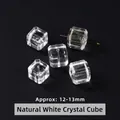 Clear natural white crystal cube-shaped loose beads approx 12-13mm for DIY jewelry - Natural White Crystal Cube 12-13mm
